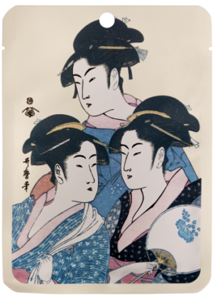 Maska UKIYO-E ze Złotem i Kwiatem Wiśni Japońskiej